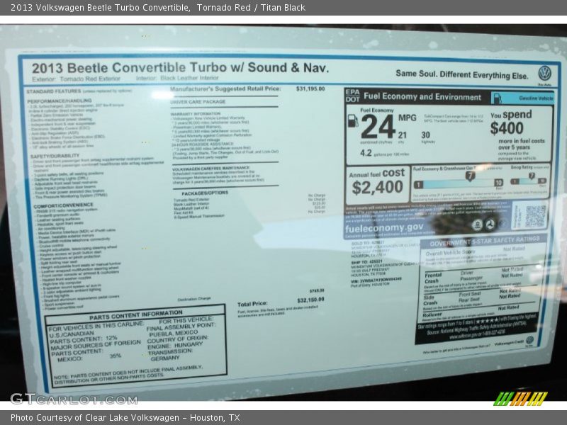 Tornado Red / Titan Black 2013 Volkswagen Beetle Turbo Convertible