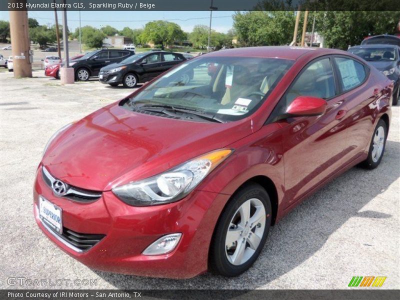 Sparkling Ruby / Beige 2013 Hyundai Elantra GLS