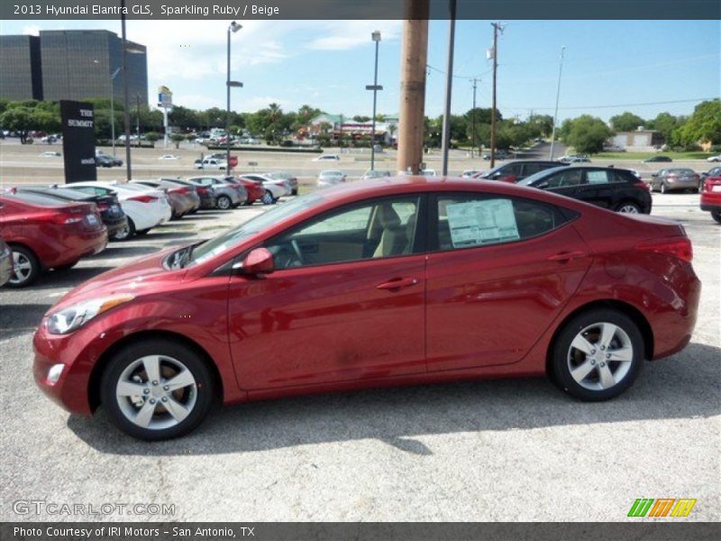 Sparkling Ruby / Beige 2013 Hyundai Elantra GLS