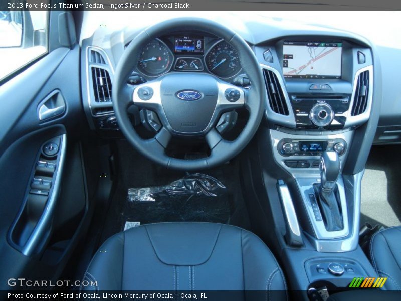 Ingot Silver / Charcoal Black 2013 Ford Focus Titanium Sedan