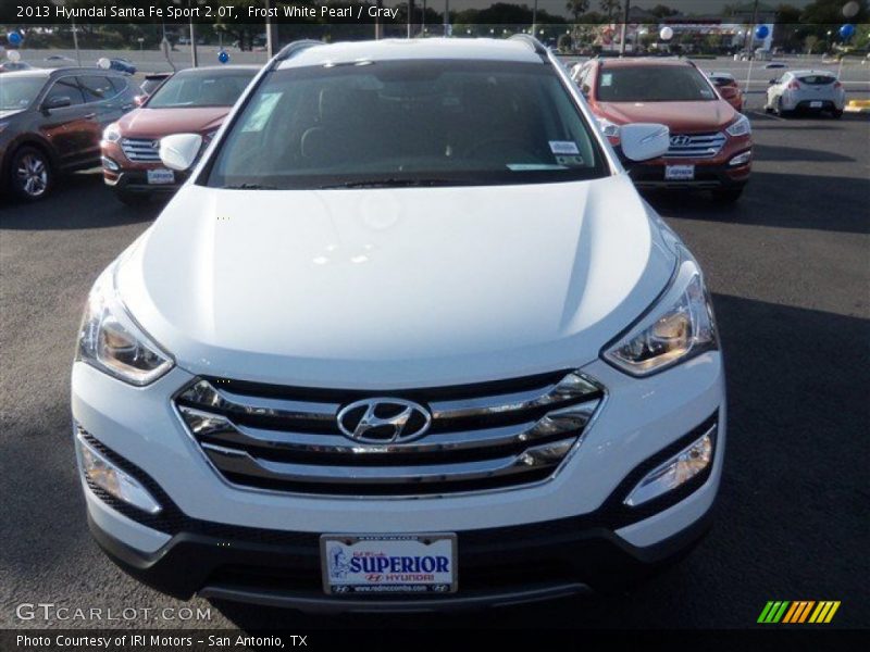 Frost White Pearl / Gray 2013 Hyundai Santa Fe Sport 2.0T