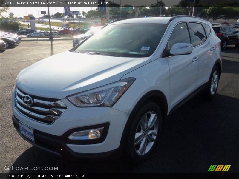 Frost White Pearl / Gray 2013 Hyundai Santa Fe Sport 2.0T