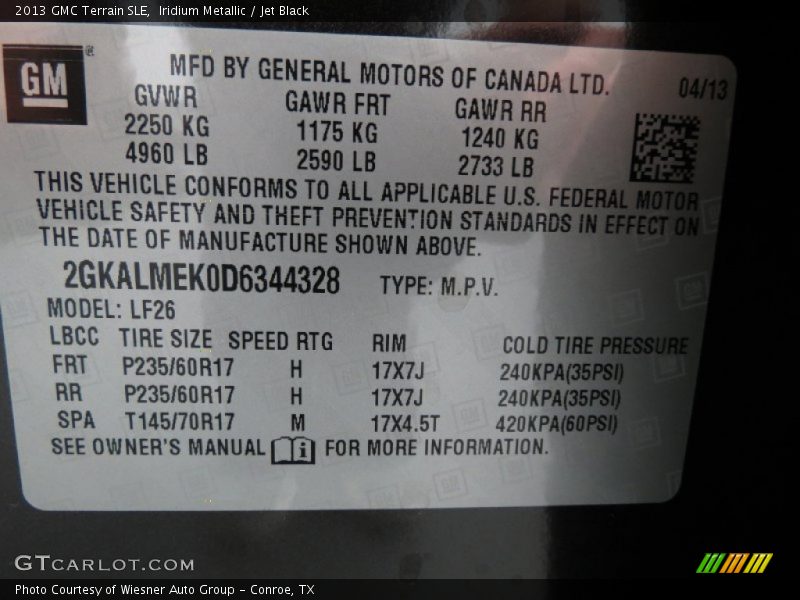 Iridium Metallic / Jet Black 2013 GMC Terrain SLE