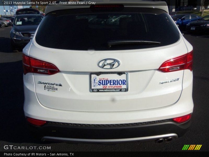 Frost White Pearl / Gray 2013 Hyundai Santa Fe Sport 2.0T