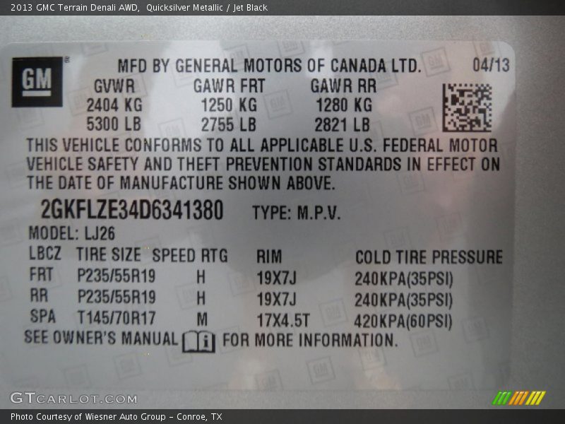 Quicksilver Metallic / Jet Black 2013 GMC Terrain Denali AWD