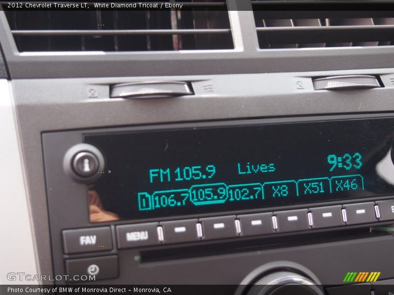 White Diamond Tricoat / Ebony 2012 Chevrolet Traverse LT