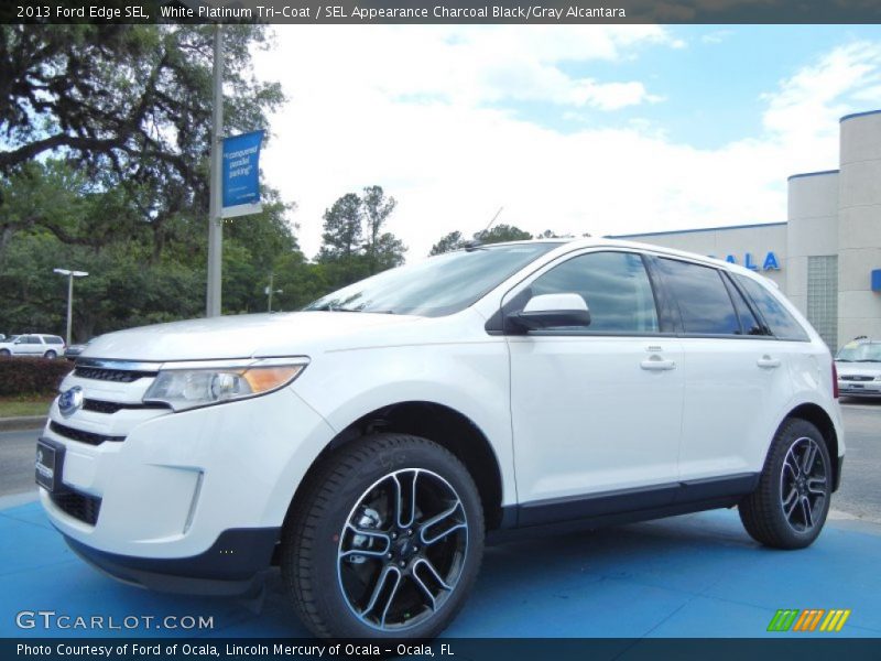 White Platinum Tri-Coat / SEL Appearance Charcoal Black/Gray Alcantara 2013 Ford Edge SEL
