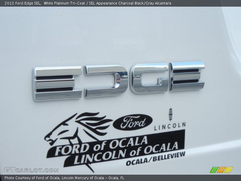 White Platinum Tri-Coat / SEL Appearance Charcoal Black/Gray Alcantara 2013 Ford Edge SEL