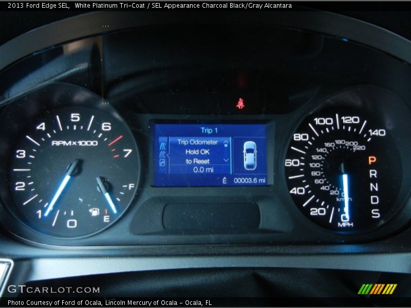 White Platinum Tri-Coat / SEL Appearance Charcoal Black/Gray Alcantara 2013 Ford Edge SEL