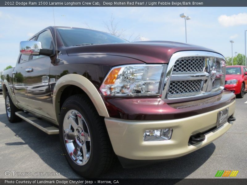 Deep Molten Red Pearl / Light Pebble Beige/Bark Brown 2012 Dodge Ram 1500 Laramie Longhorn Crew Cab