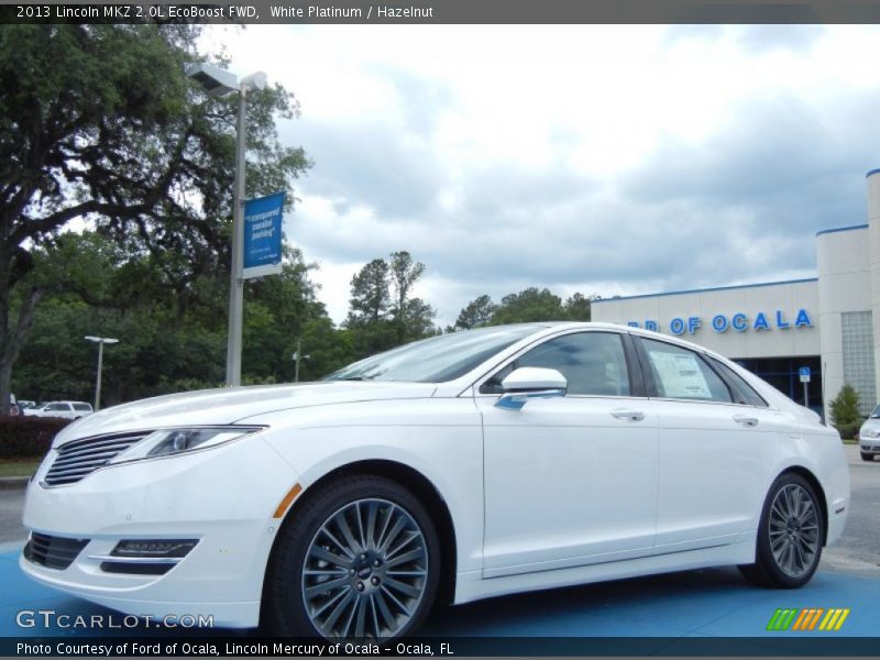 White Platinum / Hazelnut 2013 Lincoln MKZ 2.0L EcoBoost FWD