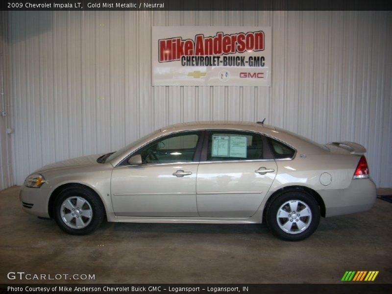 Gold Mist Metallic / Neutral 2009 Chevrolet Impala LT