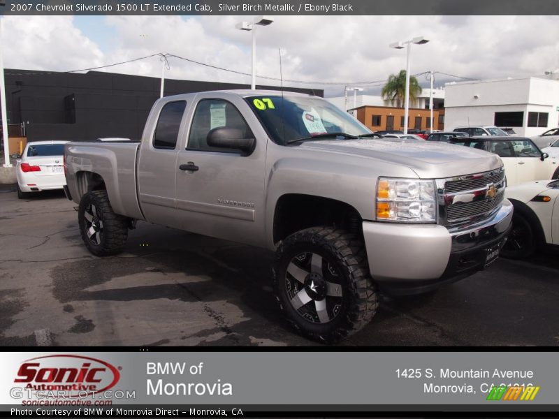 Silver Birch Metallic / Ebony Black 2007 Chevrolet Silverado 1500 LT Extended Cab