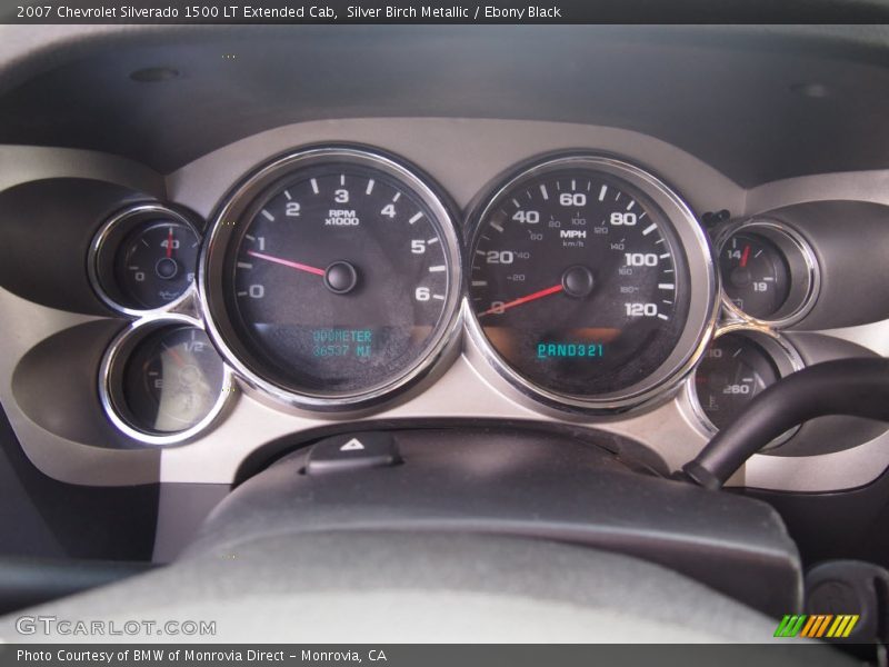 Silver Birch Metallic / Ebony Black 2007 Chevrolet Silverado 1500 LT Extended Cab