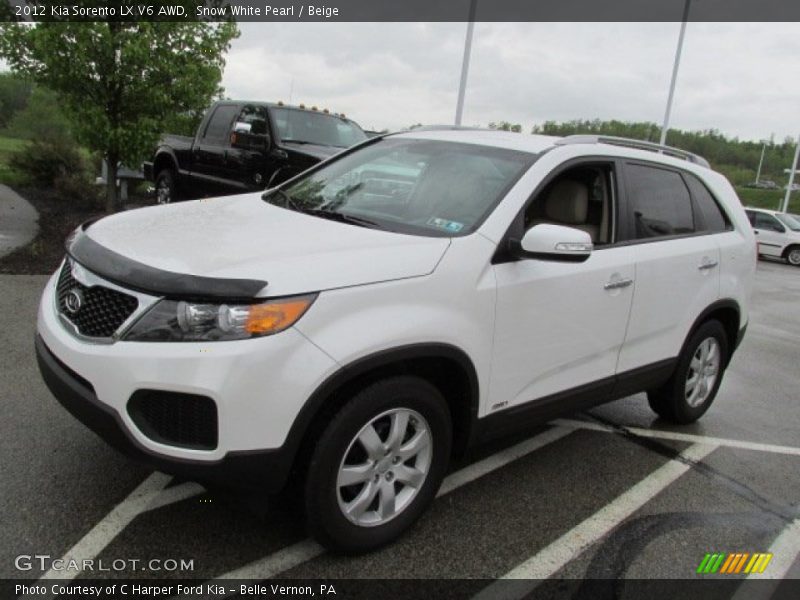 Snow White Pearl / Beige 2012 Kia Sorento LX V6 AWD