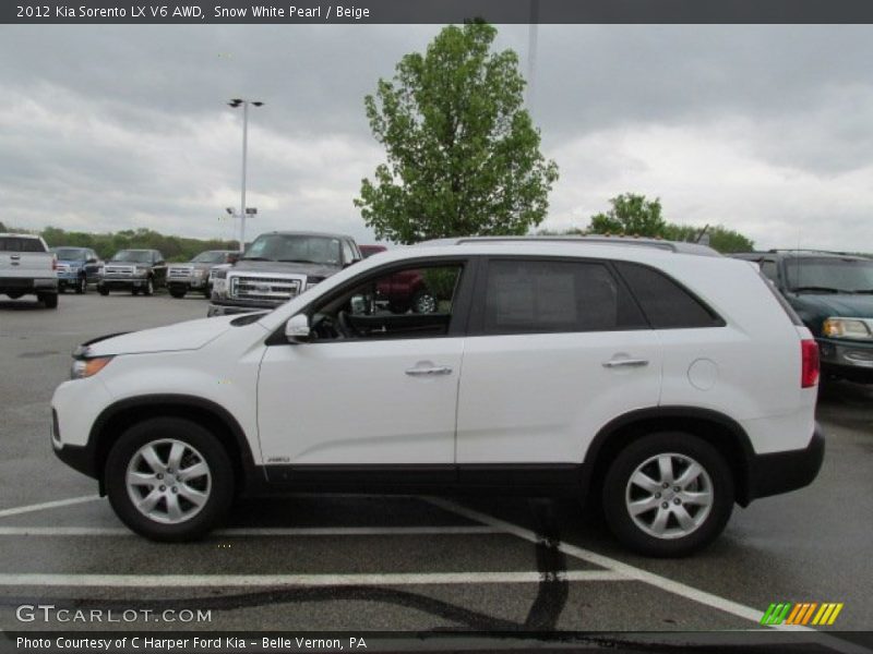 Snow White Pearl / Beige 2012 Kia Sorento LX V6 AWD