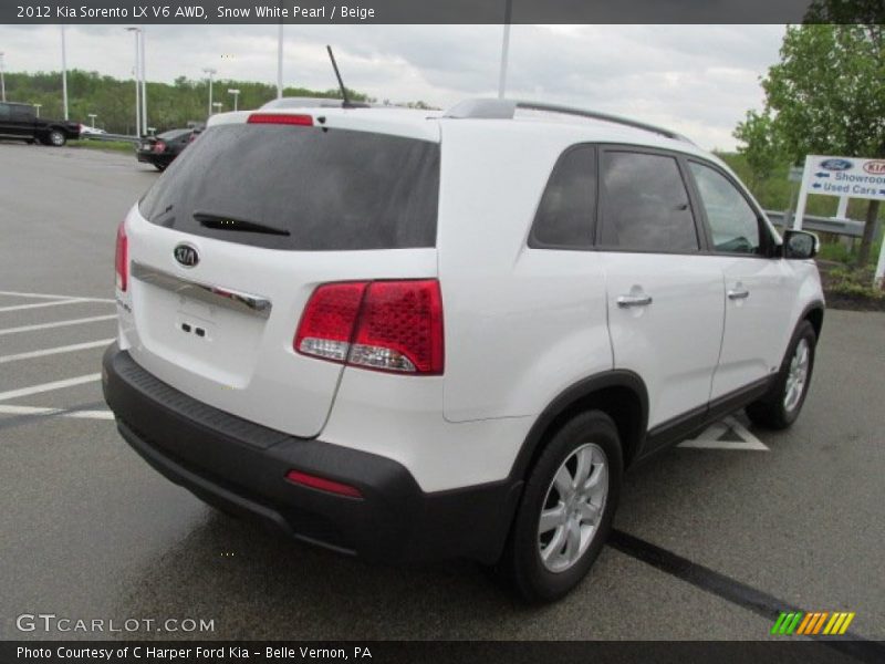 Snow White Pearl / Beige 2012 Kia Sorento LX V6 AWD