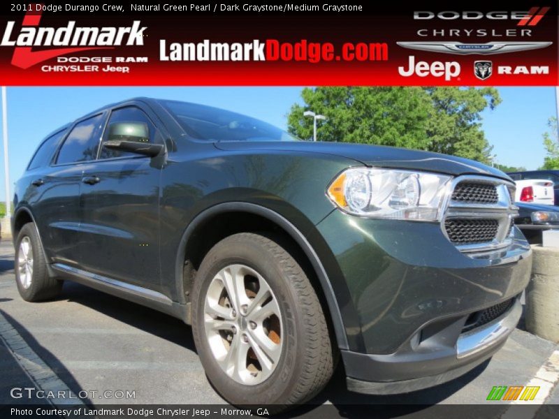 Natural Green Pearl / Dark Graystone/Medium Graystone 2011 Dodge Durango Crew