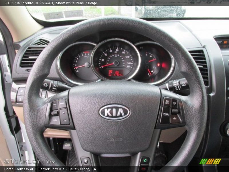 Snow White Pearl / Beige 2012 Kia Sorento LX V6 AWD