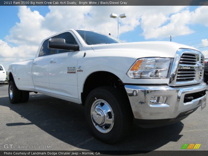 Bright White / Black/Diesel Gray 2013 Ram 3500 Big Horn Crew Cab 4x4 Dually
