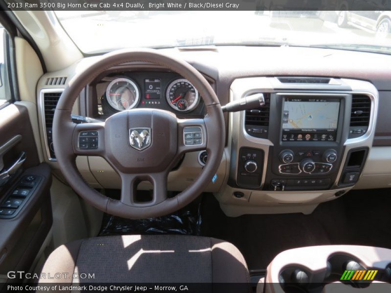 Bright White / Black/Diesel Gray 2013 Ram 3500 Big Horn Crew Cab 4x4 Dually