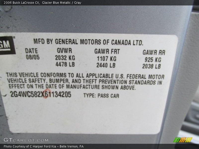 Glacier Blue Metallic / Gray 2006 Buick LaCrosse CX
