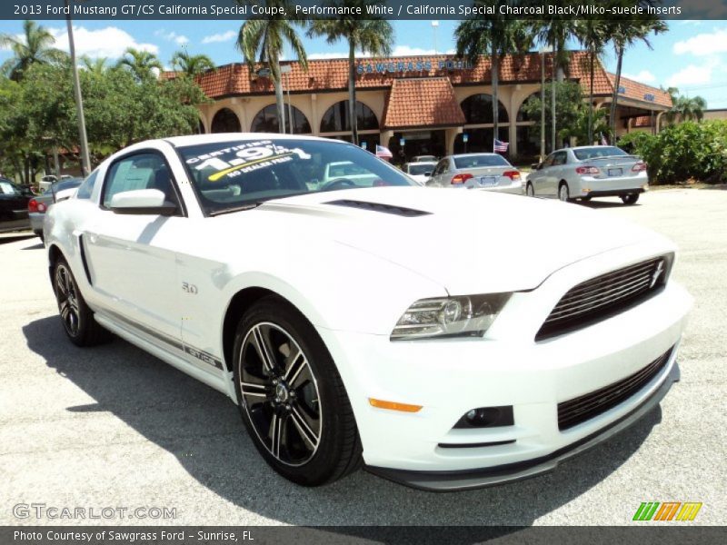 Performance White / California Special Charcoal Black/Miko-suede Inserts 2013 Ford Mustang GT/CS California Special Coupe