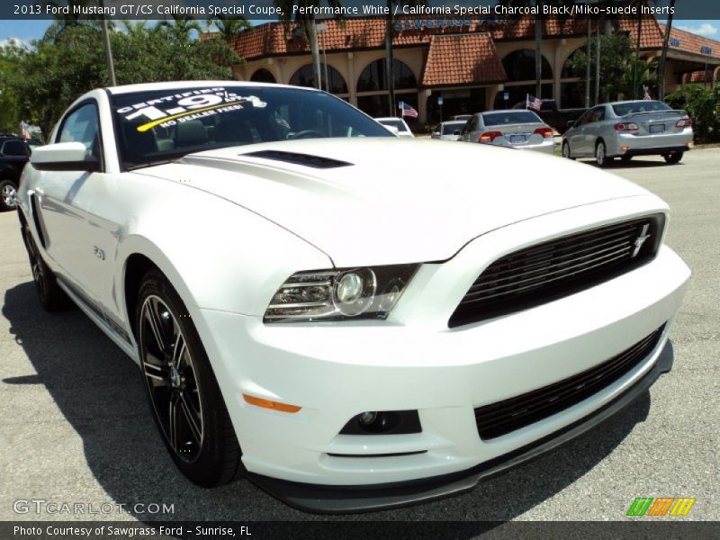 Performance White / California Special Charcoal Black/Miko-suede Inserts 2013 Ford Mustang GT/CS California Special Coupe
