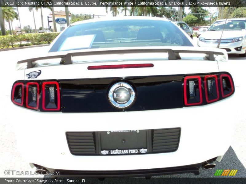 Performance White / California Special Charcoal Black/Miko-suede Inserts 2013 Ford Mustang GT/CS California Special Coupe