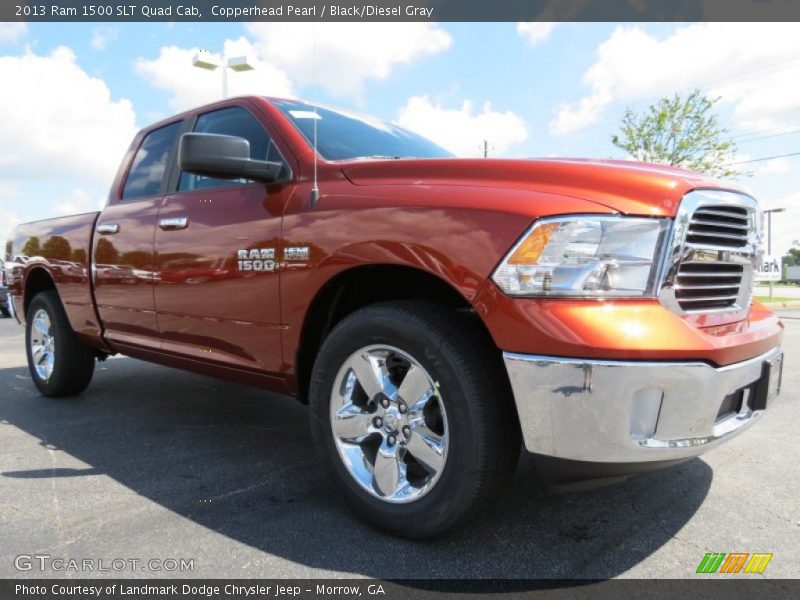 Copperhead Pearl / Black/Diesel Gray 2013 Ram 1500 SLT Quad Cab