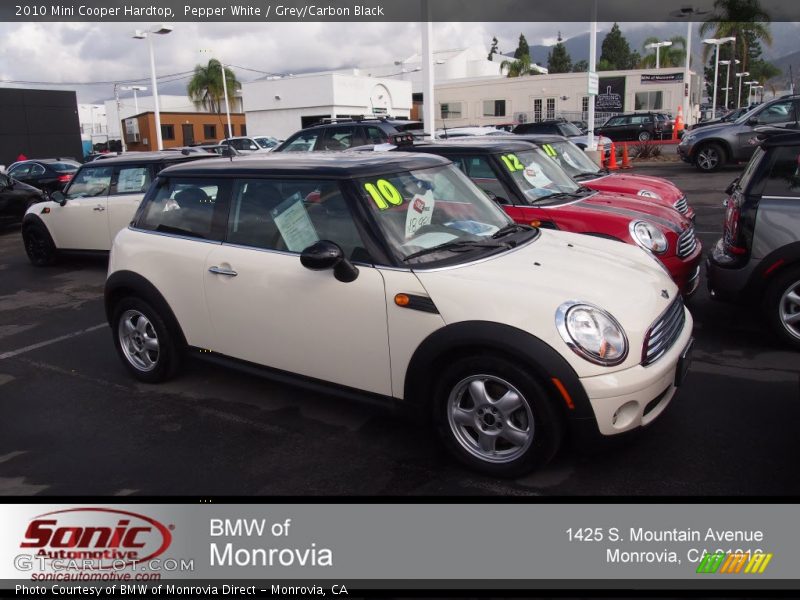 Pepper White / Grey/Carbon Black 2010 Mini Cooper Hardtop
