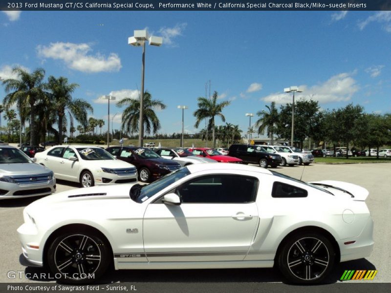 Performance White / California Special Charcoal Black/Miko-suede Inserts 2013 Ford Mustang GT/CS California Special Coupe