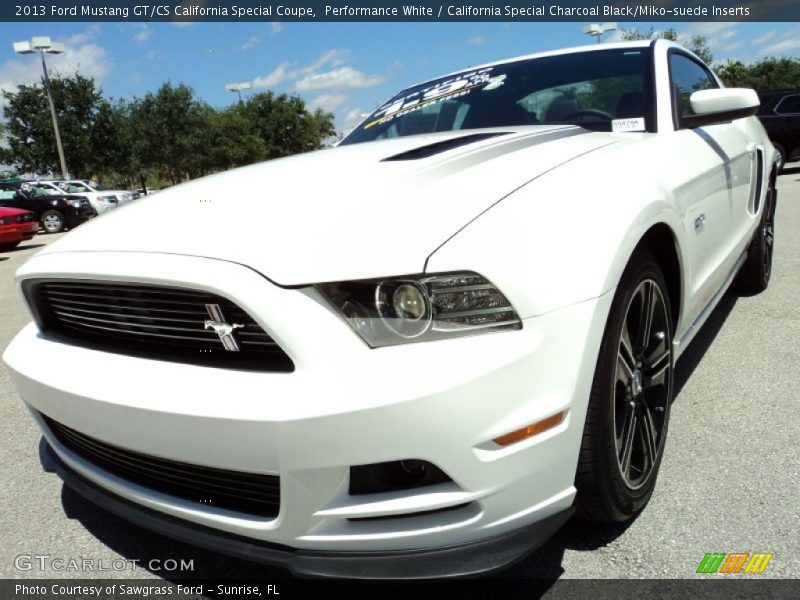 Performance White / California Special Charcoal Black/Miko-suede Inserts 2013 Ford Mustang GT/CS California Special Coupe
