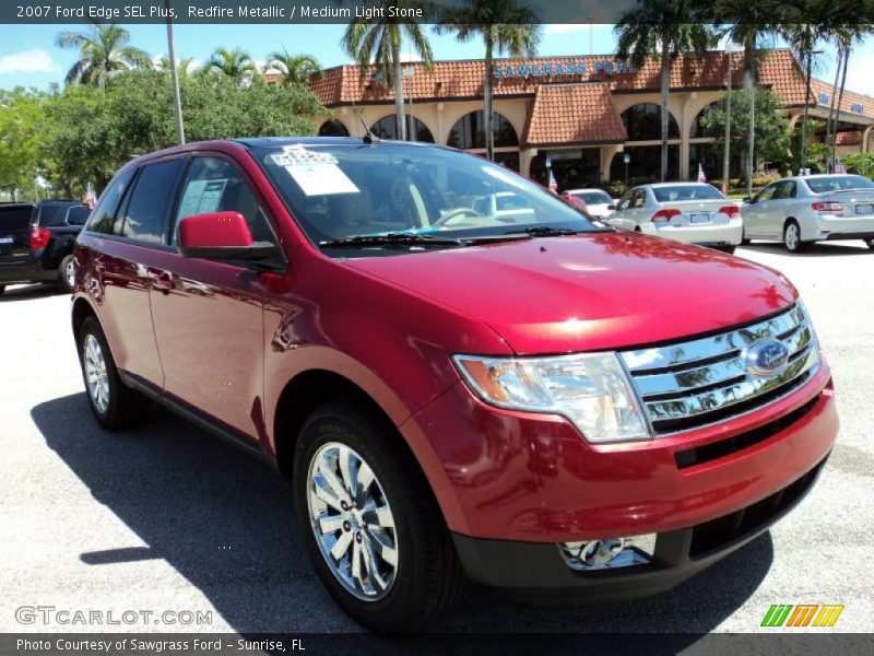 Redfire Metallic / Medium Light Stone 2007 Ford Edge SEL Plus