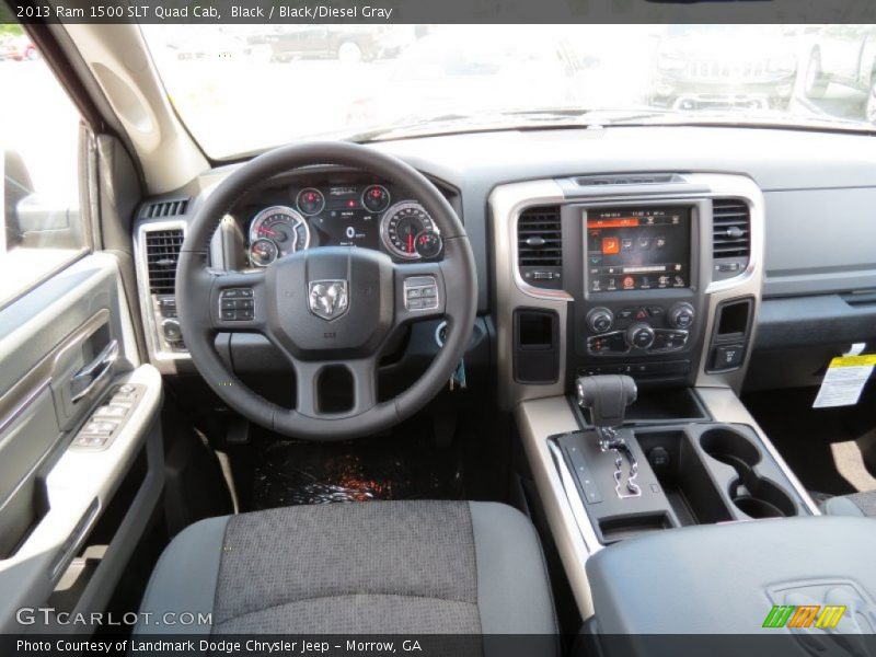 Black / Black/Diesel Gray 2013 Ram 1500 SLT Quad Cab