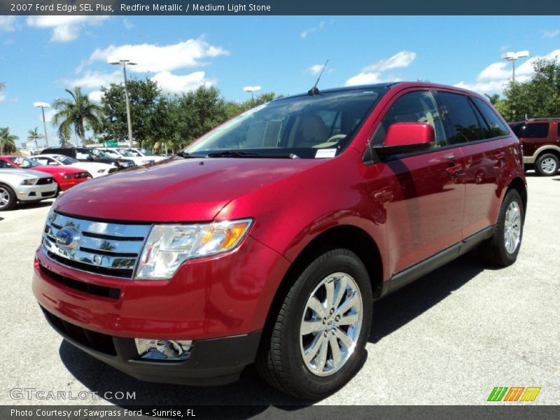 Redfire Metallic / Medium Light Stone 2007 Ford Edge SEL Plus