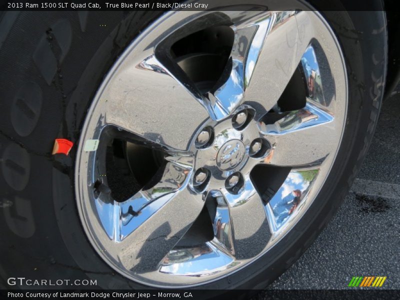 True Blue Pearl / Black/Diesel Gray 2013 Ram 1500 SLT Quad Cab