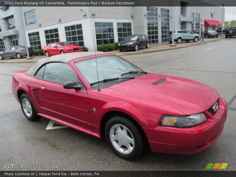 Performance Red / Medium Parchment 2001 Ford Mustang V6 Convertible