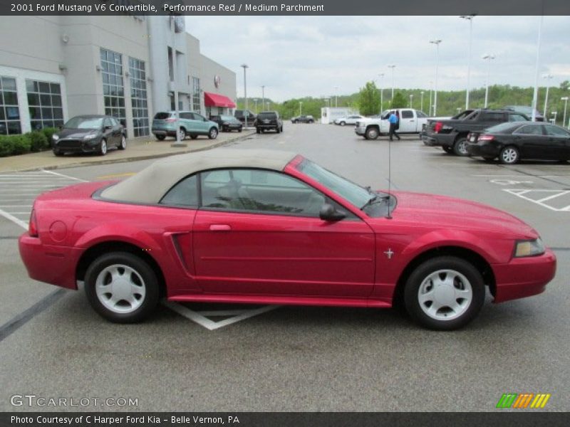 Performance Red / Medium Parchment 2001 Ford Mustang V6 Convertible