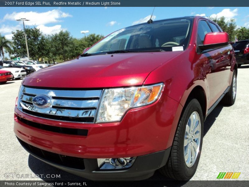 Redfire Metallic / Medium Light Stone 2007 Ford Edge SEL Plus