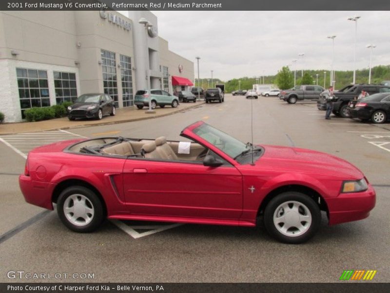 Performance Red / Medium Parchment 2001 Ford Mustang V6 Convertible