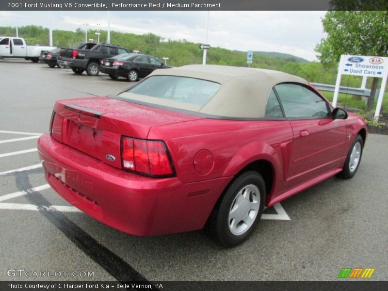 Performance Red / Medium Parchment 2001 Ford Mustang V6 Convertible