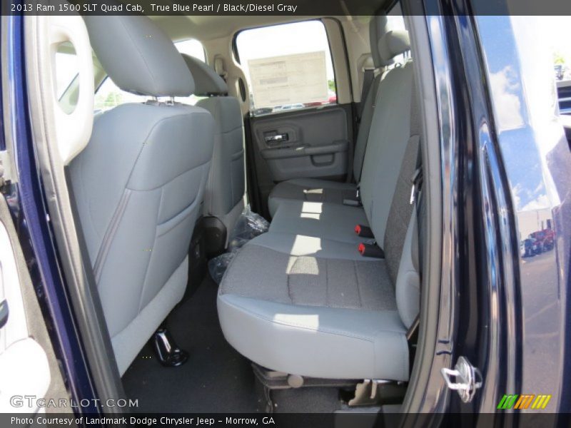 True Blue Pearl / Black/Diesel Gray 2013 Ram 1500 SLT Quad Cab