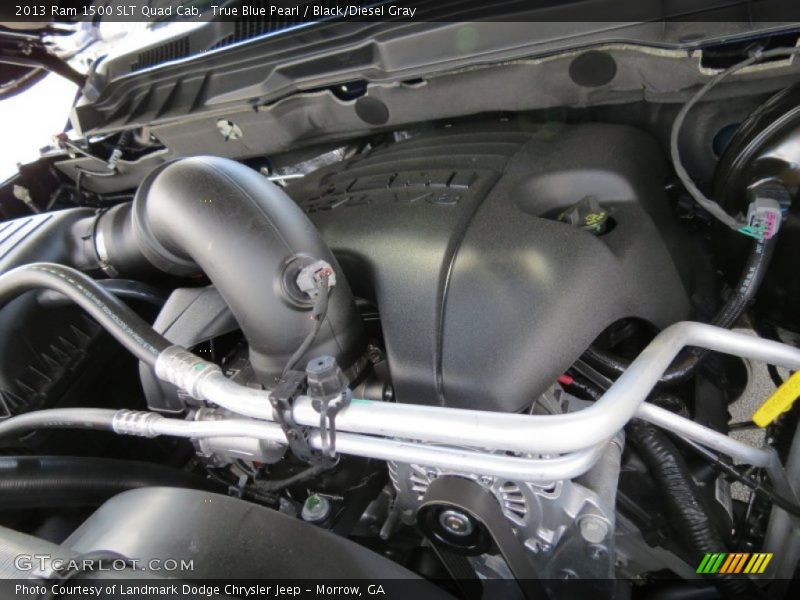 True Blue Pearl / Black/Diesel Gray 2013 Ram 1500 SLT Quad Cab