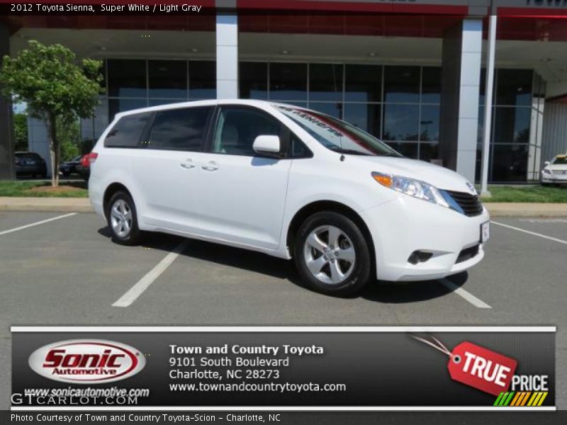 Super White / Light Gray 2012 Toyota Sienna