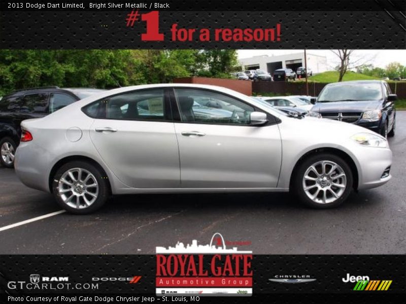 Bright Silver Metallic / Black 2013 Dodge Dart Limited
