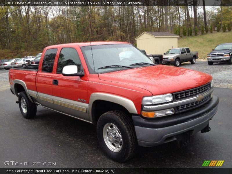 Victory Red / Graphite 2001 Chevrolet Silverado 2500HD LS Extended Cab 4x4