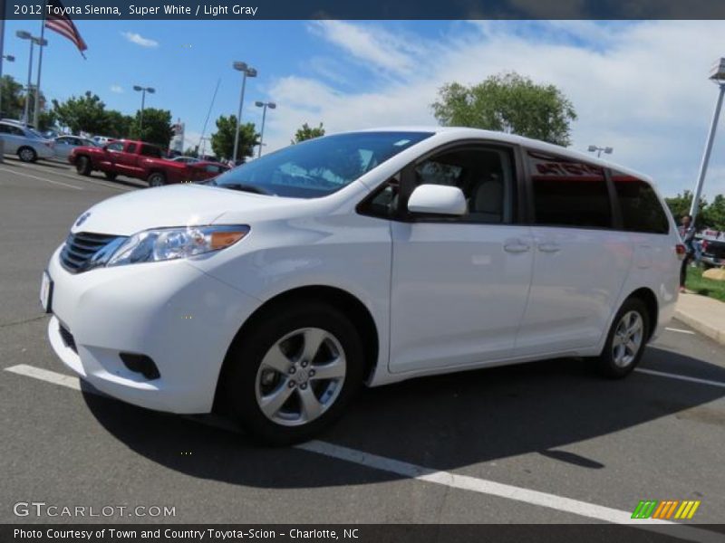 Super White / Light Gray 2012 Toyota Sienna