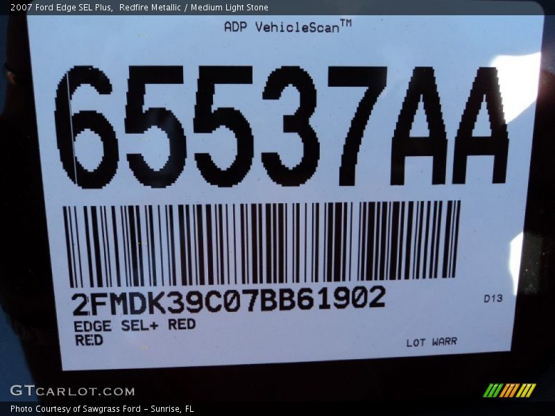 Redfire Metallic / Medium Light Stone 2007 Ford Edge SEL Plus