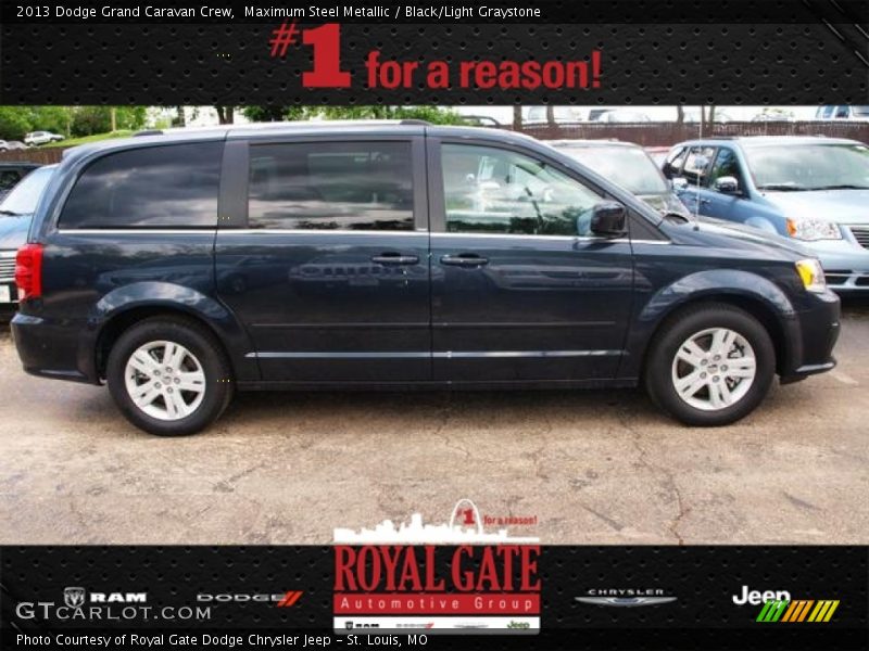 Maximum Steel Metallic / Black/Light Graystone 2013 Dodge Grand Caravan Crew